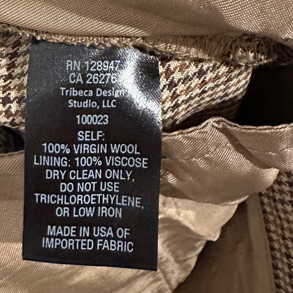 NILI LOTAN Tel Aviv Houndstooth Wool Slim-Leg Pants Size 10 - Picture 10 of 10